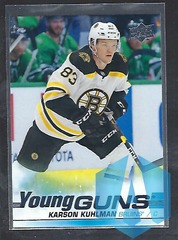 2019-20 UD Series 1 Young Guns #248 Karson Kuhlman Bruins
